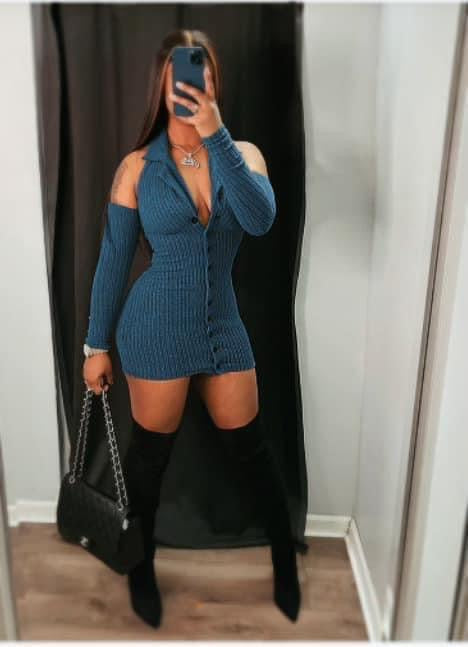 Halter Knit Mini Dress